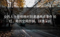 业内人士在傍晚时刻遭遇热点事件 脸红，电鸽全网炸锅，详情深扒