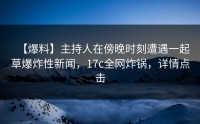 【爆料】主持人在傍晚时刻遭遇一起草爆炸性新闻，17c全网炸锅，详情点击